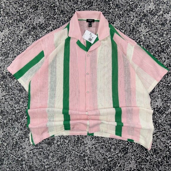 Forever 21 Men’s striped short sleeve button-up shirt - Picture 1 of 4